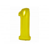 Folijas balons 76cm XL - cipars 1, SMART, zelta