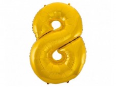Folijas balons 96cm XXL - cipars 8, zelta