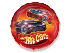 Folijas balons  Transportlīdzeklis - Mašīnas Hot Cars, 48cm, aplis
