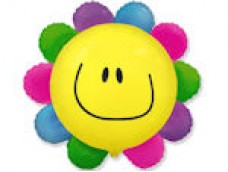 Folijas balons Augi - Puķe, krāsaina, smaidīga, 60cm - Flexmetal