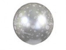 Baloni XL 69cm, GEMAR - caurspīdīgi "Just Married"