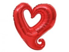 Folijas balons Mīlu - Sirds, sarkana, atvērta, 60cm, Flexmetal